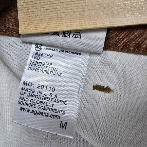 AG Adriano Goldschmied Hemp Cotton Drawstring Pants Men Brown Size M (32 x 30) - Picture 6 of 8
